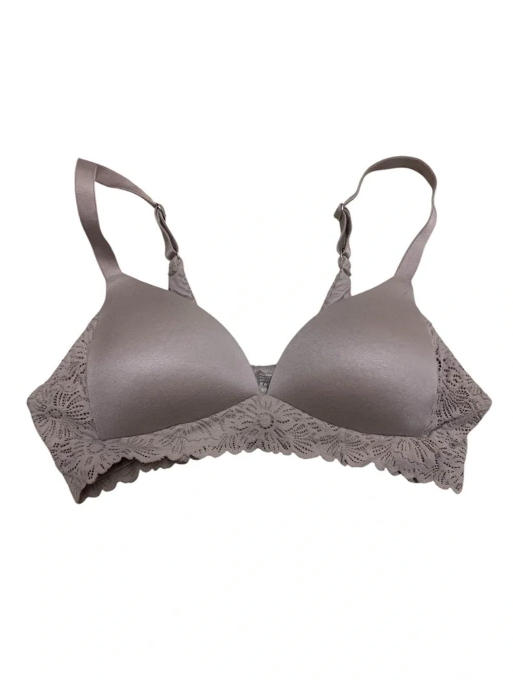 Aerie Real Sunnie Wireless  Lined Blossom Lace Bra Cocoa Cream 32A Intimates